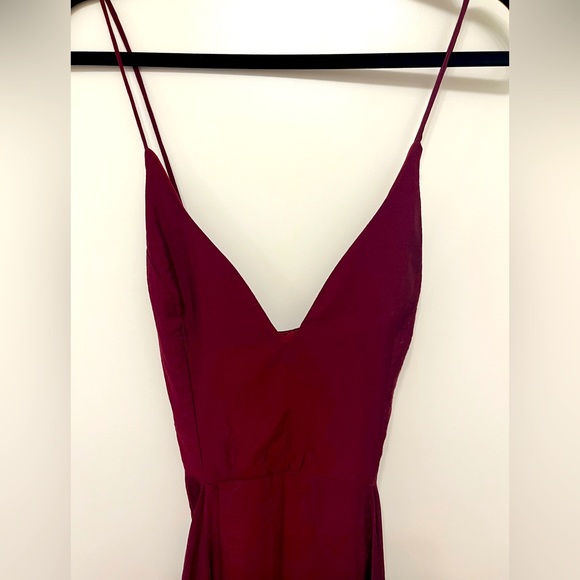 Dark Red Handkerchief Dress - Picture 2 of 3